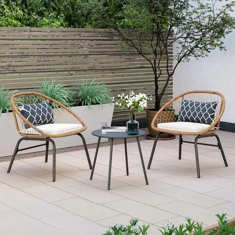 MS-10341 Electrostatic Painted Iron Outdoor Rope Braided Rope Set with Table