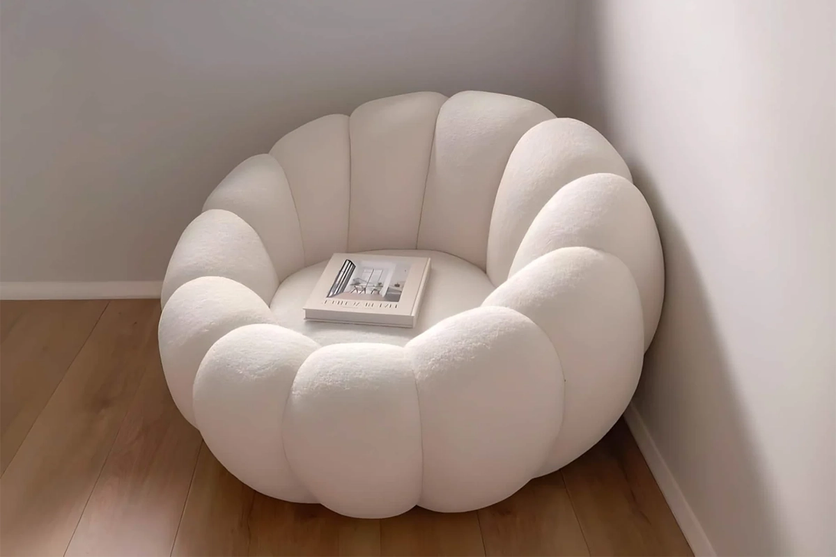 كرسي فوتيه خشب طبيعي قماش بندا مستورد MS-13406