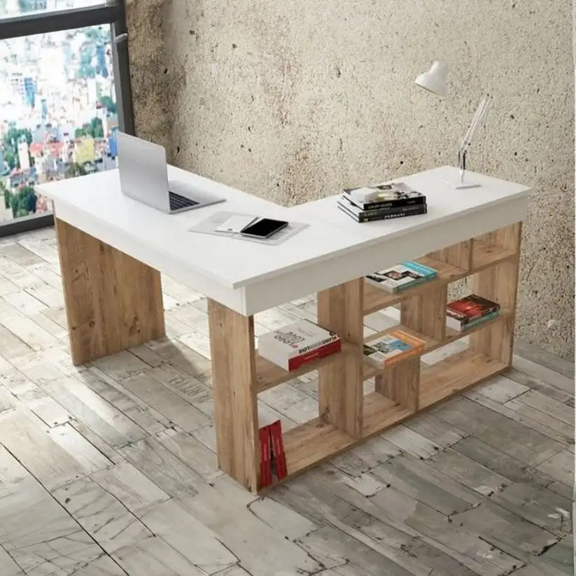 مكتب مذاكرة على شكل حرف L خشب MDF عالي الجودة MS-12360
