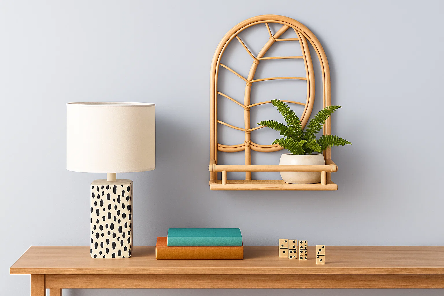 ستاند ديكور معلق مصنوع من بامبو خيزران طبيعي صديق للبيئة MS-8883