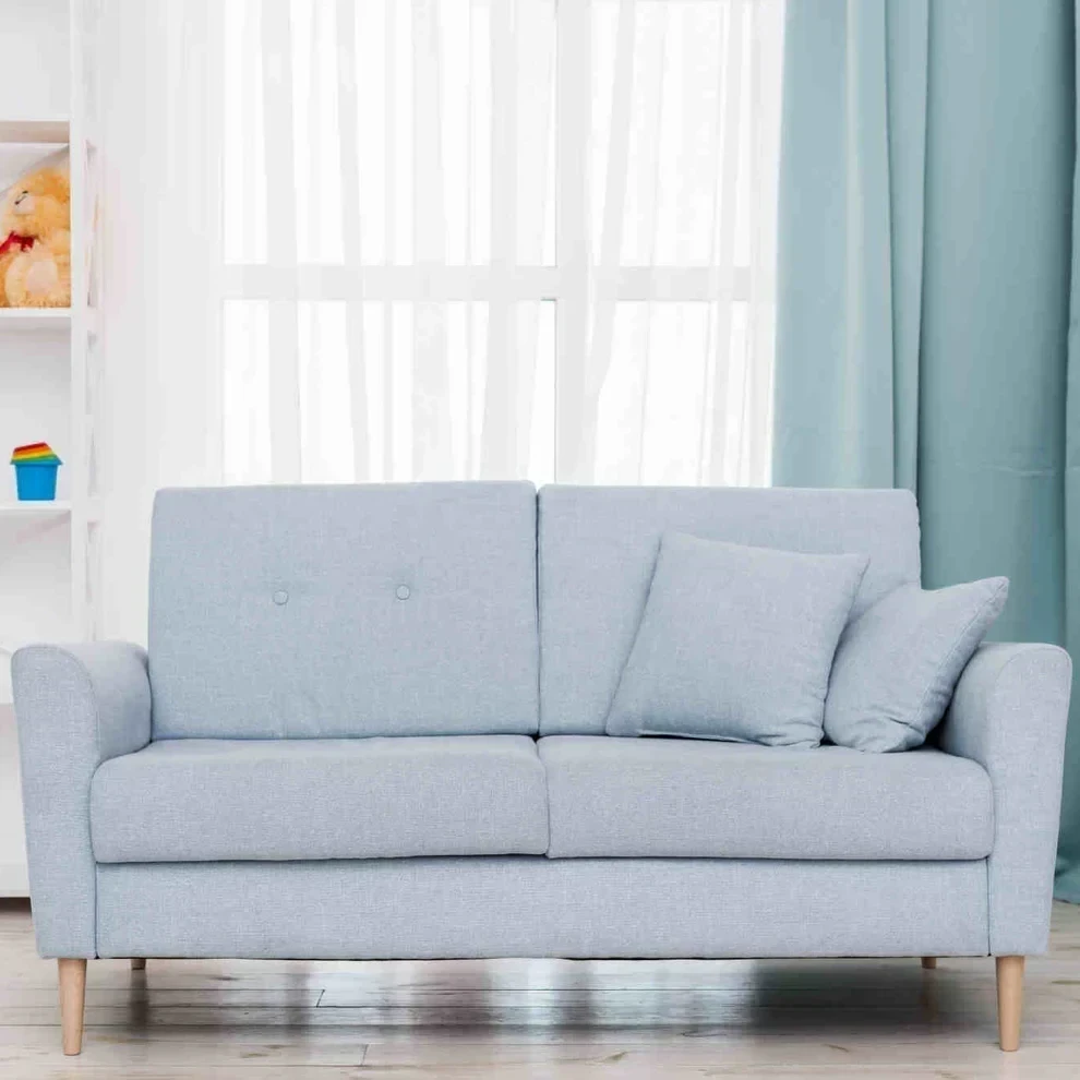 كنبة ثلاث مقاعد خشب زان أحمر و قماش كتان أو قطيفة MS-11230