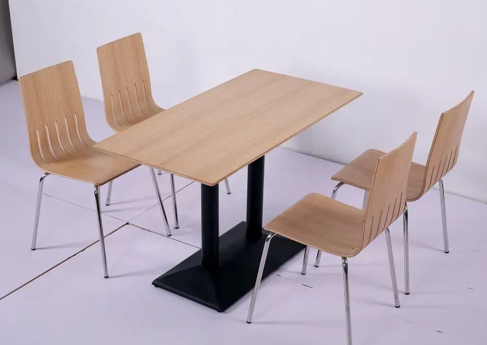 ترابيزة مطعم كلاسيكية مع 4 كراسي خشب طبيعي كونتر طبقات MS-8508