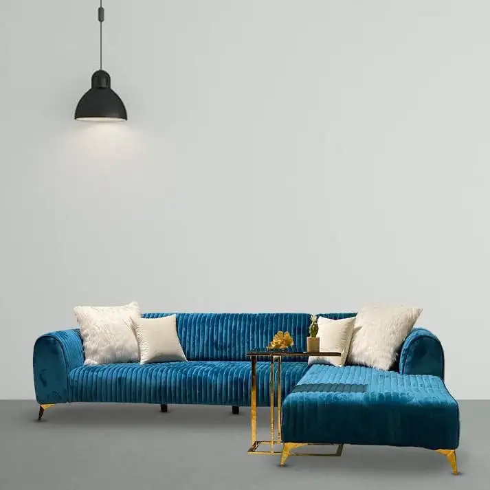 ركنة مودرن 300×200 سم خشب زان أحمر وقماش كتان أو قطيفة عالي الجودة MS-10943