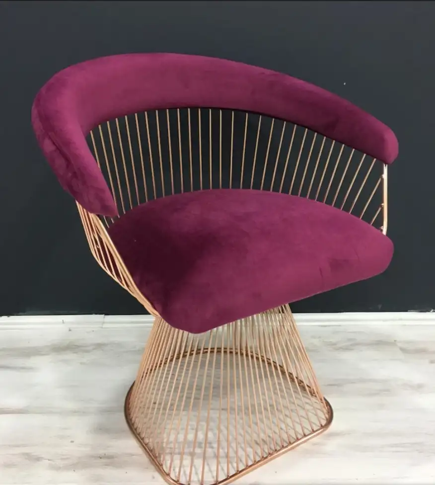 كرسي فوتيه مودرن معدن و قماش قطيفة مستورد تركي MS-11913