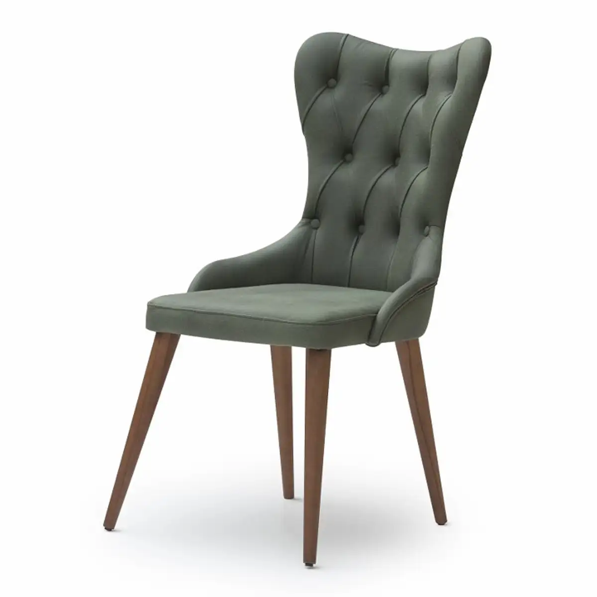 Modern dining chair, red oak wood, velvet or leather fabric MS-8155