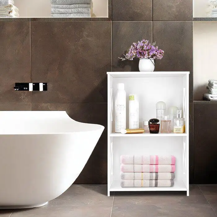 وحدة تخزين حمام  خشب MDF مستورد مع طبقة ميلامين مضادة للمياه MS-11279