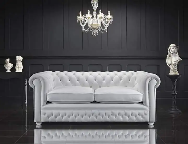 Upholstered Office Sofa 3-Seater Red Beech Wood MS-8869