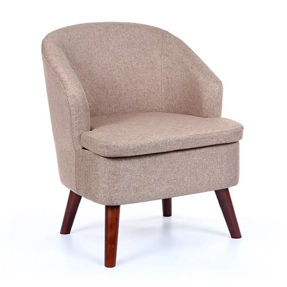Modern armchair, red beech wood, linen or velvet fabric MS-11038