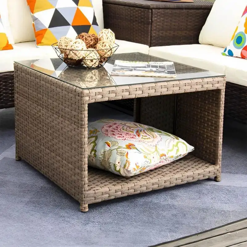 طاولة خارجيه حديد دهان الكتروستاتك مجدول برتان MS-10124