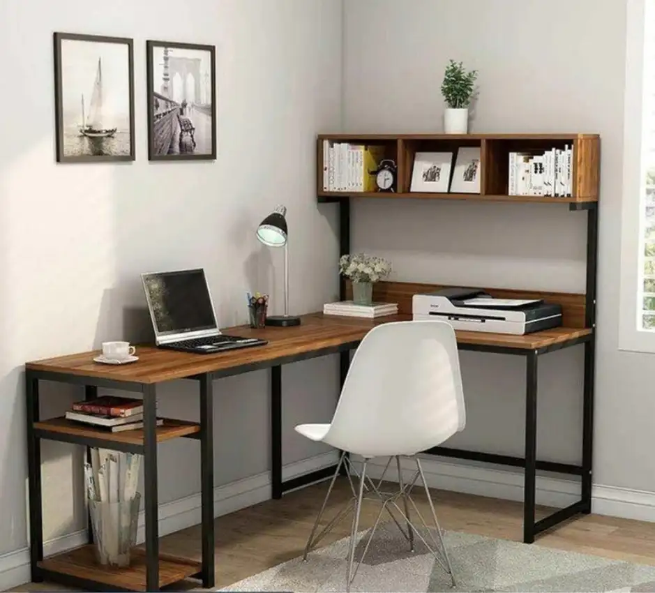 مكتب مذاكرة خشب MDF وشاسيه حديد دهان الكتروستاتيك و جوانب بى فى سي و طبقة ميلامين MS-12190