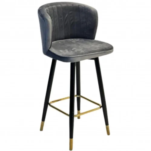 Bar chair made of plywood wood with imported velvet fabric MS-8909