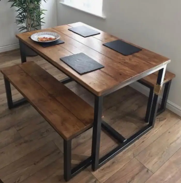 ترابيزة سفرة حديد دهان الكتروستاتيك و خشب كونتر MS-11785