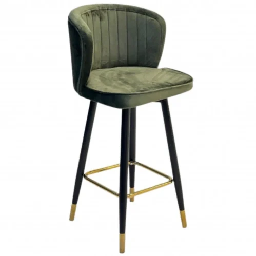Bar chair made of plywood wood with imported velvet fabric MS-8910