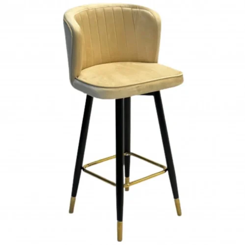 Bar chair made of plywood wood with imported velvet fabric MS-8907