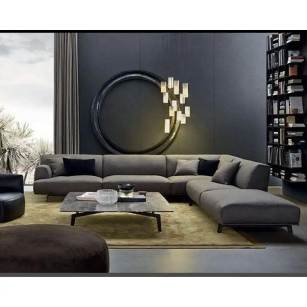 ركنة مودرن (300×260 سم) خشب زان أحمر وقماش عالي الجودة MS-11030