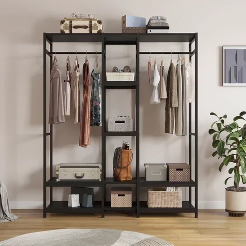 Dressing room made of electrostatically treated steel and natural counter wood, high quality MS-11608