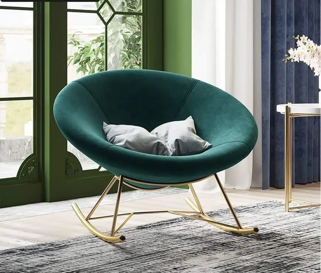 كرسي هزاز ستيل دهان الكتروستاتك و قماش قطيفة مستورد MS-8866