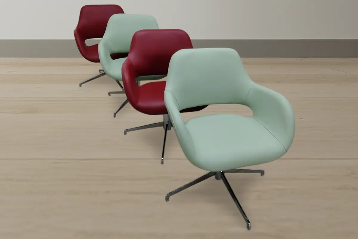 Office and Home Armchair Red Counter Wood MS-9868