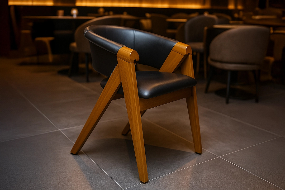 كرسي مطعم 160 سم للمطاعم والكافيهات خشب زان أحمر MS-13419