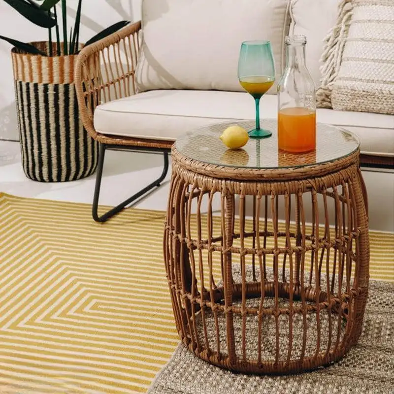 طاولة خارجيه حديد دهان الكتروستاتك مجدول برتان MS-10120