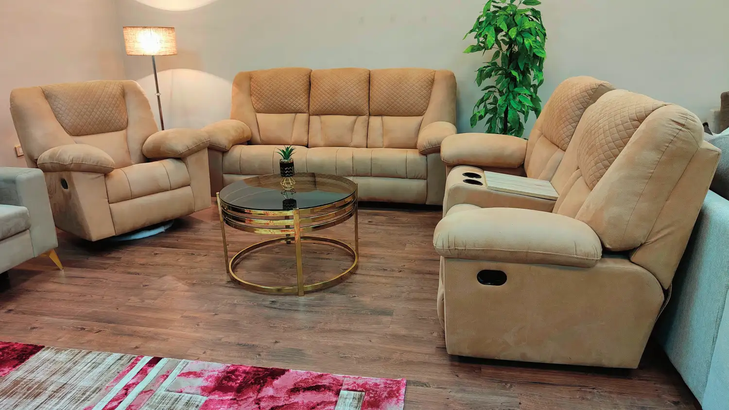 طقم ليزي بوي مصنوع من خامات عالية الجودة كنبه ٣ مقعد كنبه ٢ مقعد ١ كرسي ضمان ٥ سنوات MS-9786