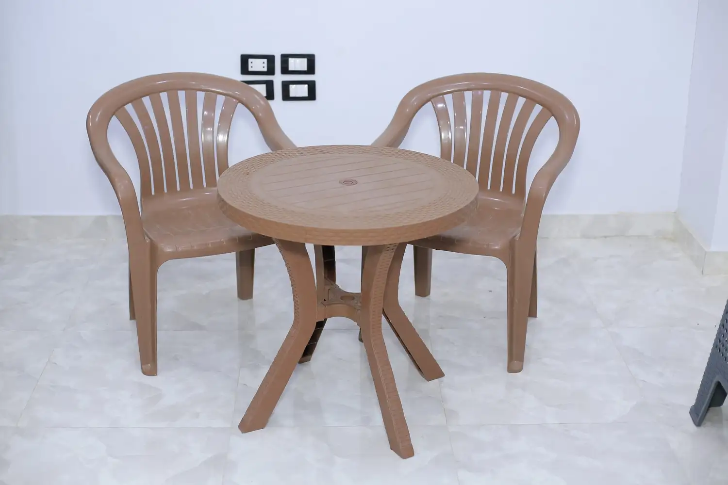 طقم كرسي الهضبة للحديقة والمقاهي بلاستيك بيور عالي الجودة MS-10433