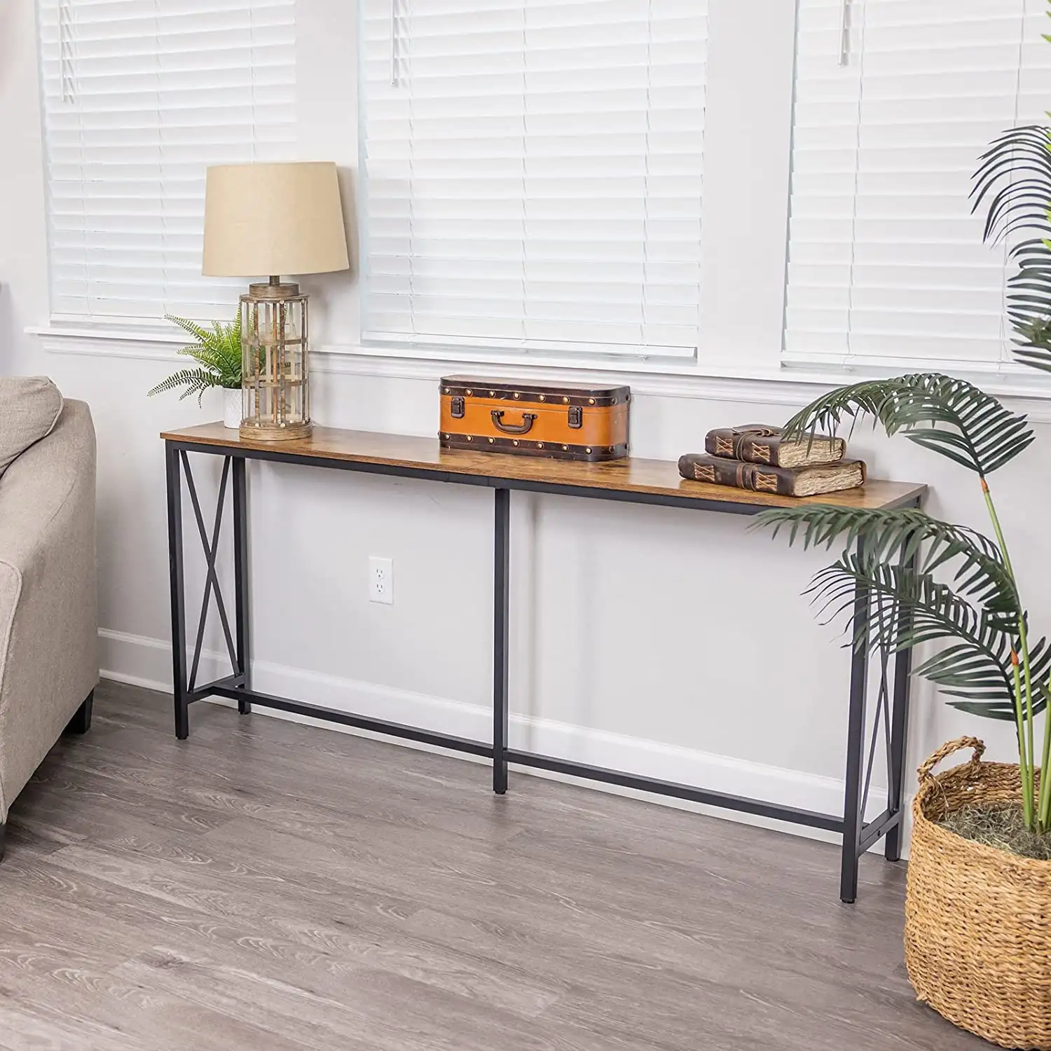 Modern console imported MDF wood with water-resistant melamine layer and iron paint MS-11406