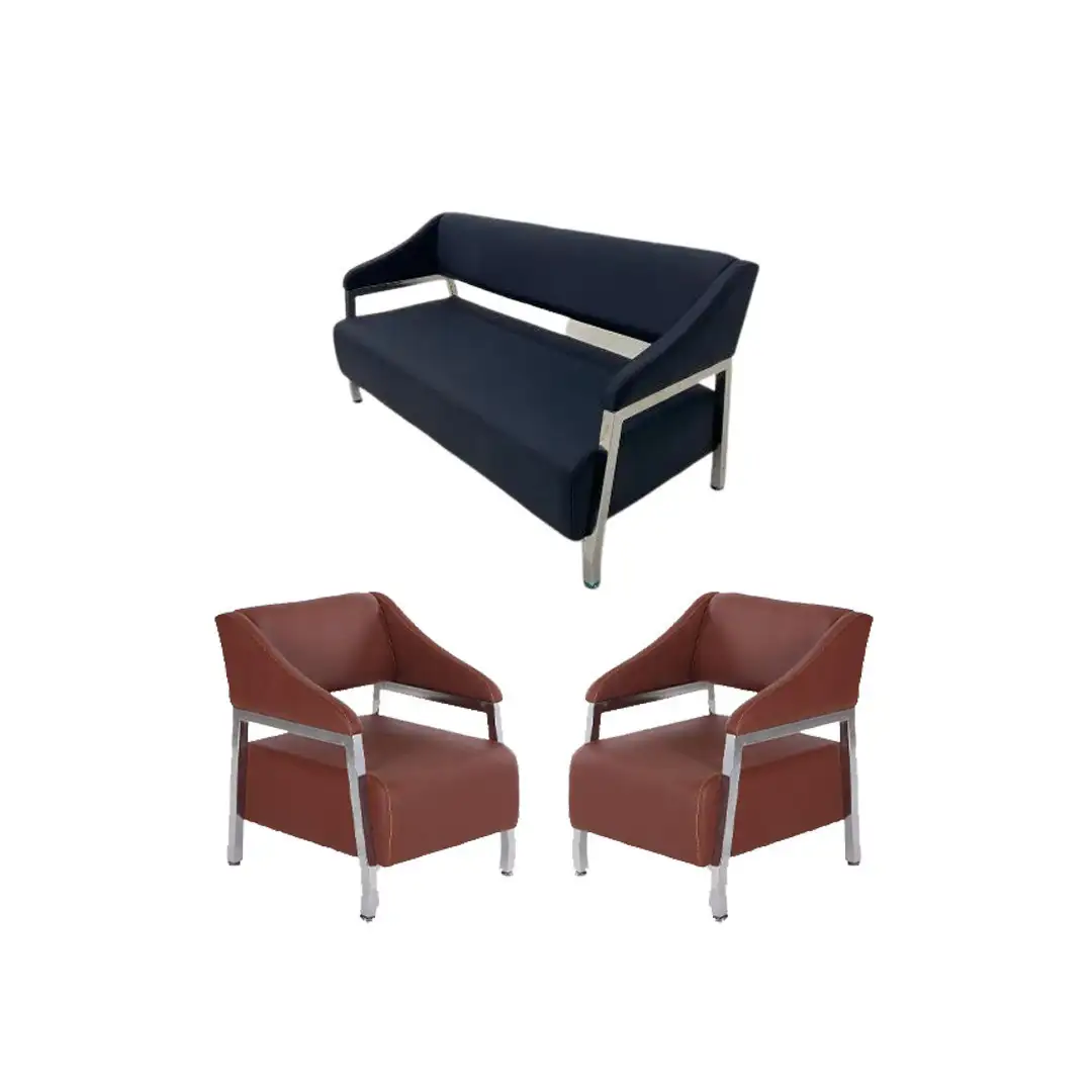 انتريه استقبال مكتبي كنبة 3 فرد و2 كرسي فوتيه خشب زان أحمر MS-9835