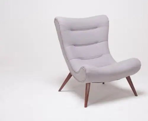 Armchair, natural plywood wood, imported fabric MS-9173