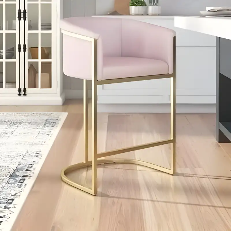 كرسي بار مودرن مصنوع من حديد معالج دهان الكتروستاتيك و قماش قطيفة عالي الجودة MS-11730