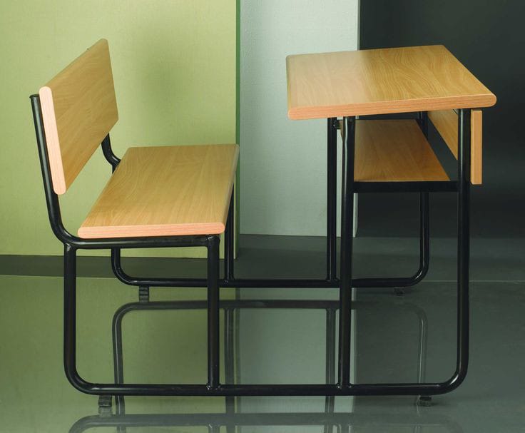 ديسك مدرسي مصنوع من حديد دهان الكتروستاتيك وخشب كونتر MS-04570