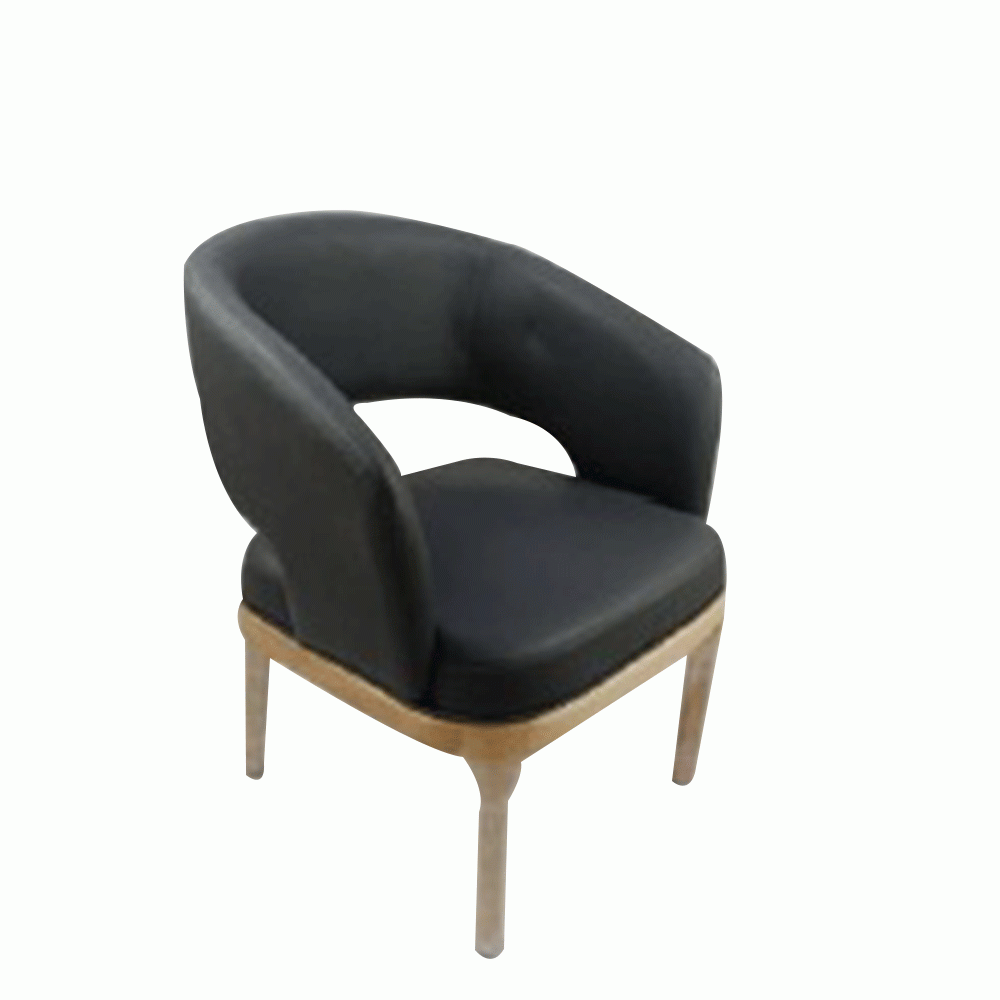 Modern armchair, imported leather and red beech wood MS-8314