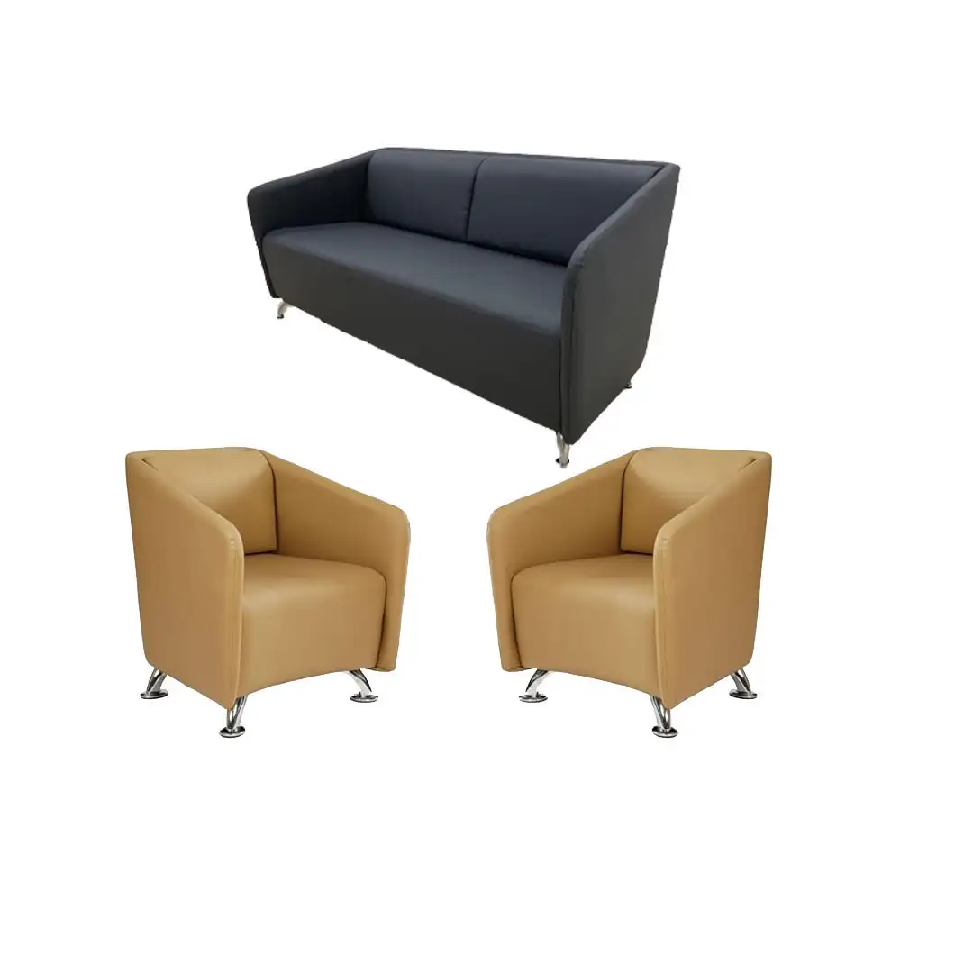 انتريه استقبال مكتبي كنبة 3 فرد وكرسي فوتيه خشب زان أحمر  MS-9805