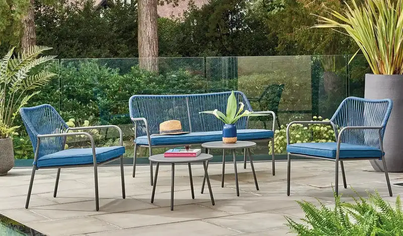 Outdoor Iron Set with Electrostatic Coating Braided with Ropes  MS-10346