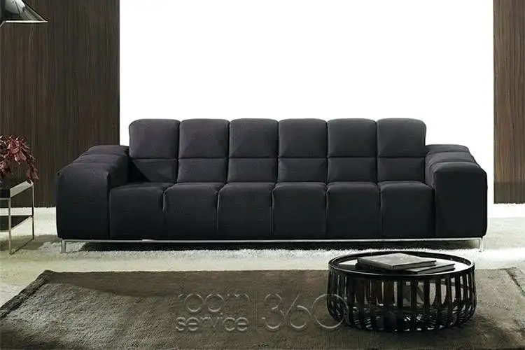 كنبة ثلاث مقاعد مودرن خشب زان أحمر وقماش كتان أو قطيفة MS-11228