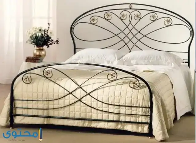سرير كلاسيك معدن فورجيه مصنوع من حديد دهان الكتروستاتك عالي الجودة MS-8785