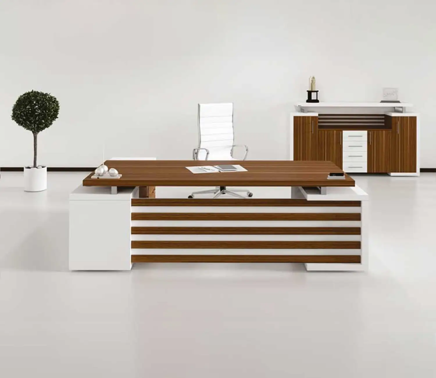 مكتب مدير مودرن (200 × 80 × 75 سم) مزود بسايد جانبي MS-8543