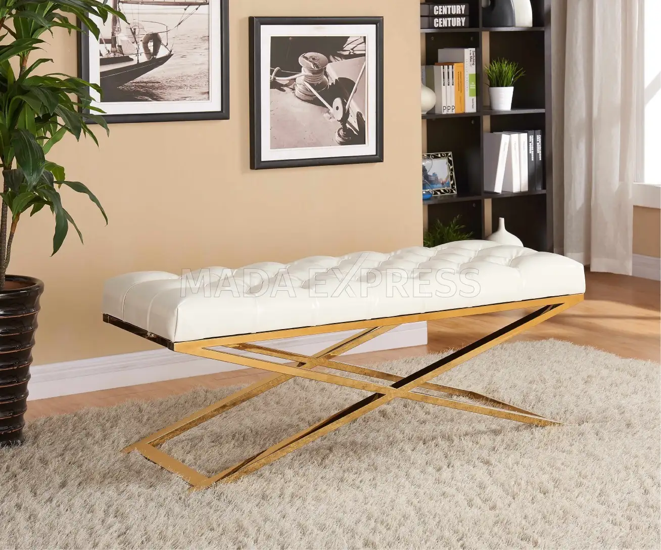 Bench stainless steel 304 and imported fabric MS-7378