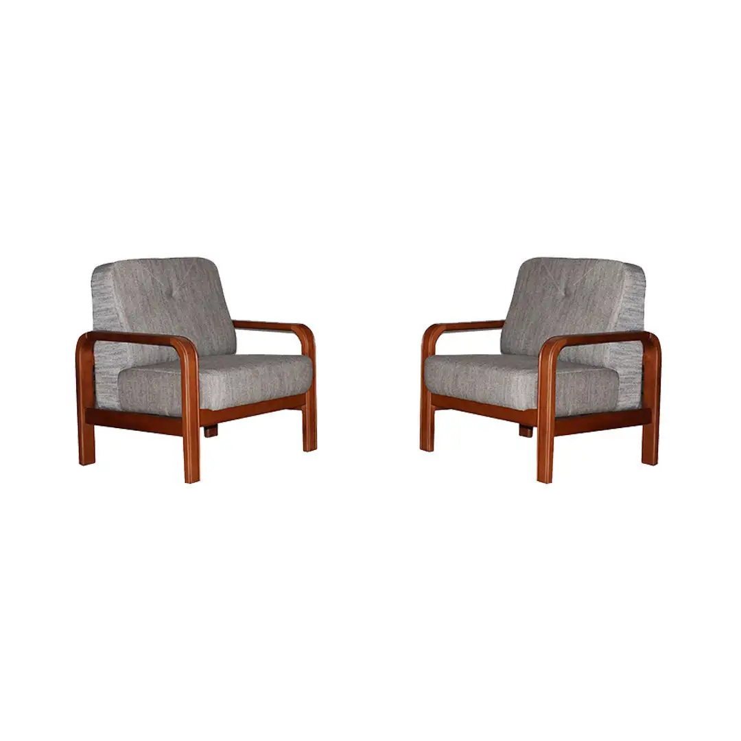 Office Reception Armchair Red Counter Wood with Imported Leather MS-9864