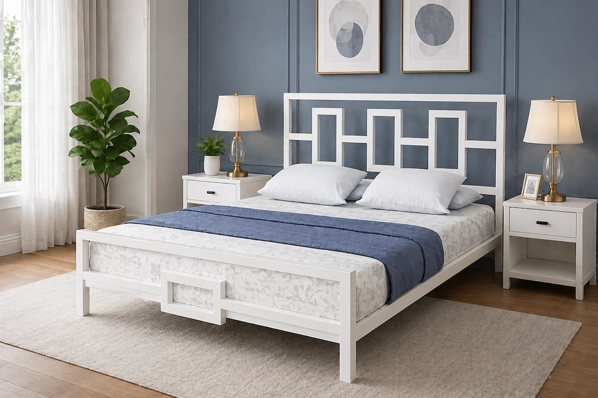 سرير مودرن من حديد ستيل دهانات الكتروستاتيك 160 * 200 سم MS-13176