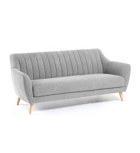 كنبة ثلاث مقاعد كابتونيه مودرن خشب زان أحمر وقماش كتان أو قطيفة MS-11142