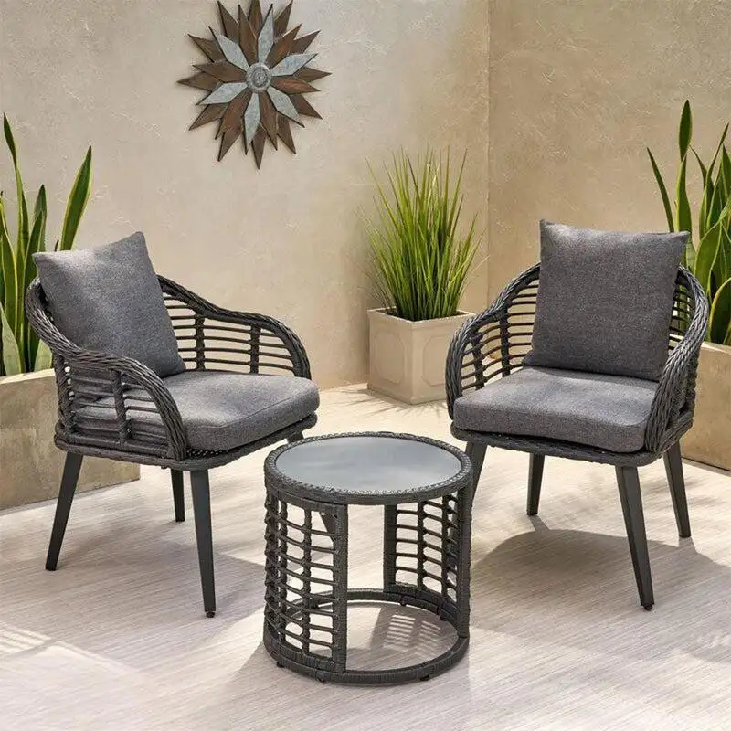 Rattan set of 2 chairs and a table, elegant design, MS-9958