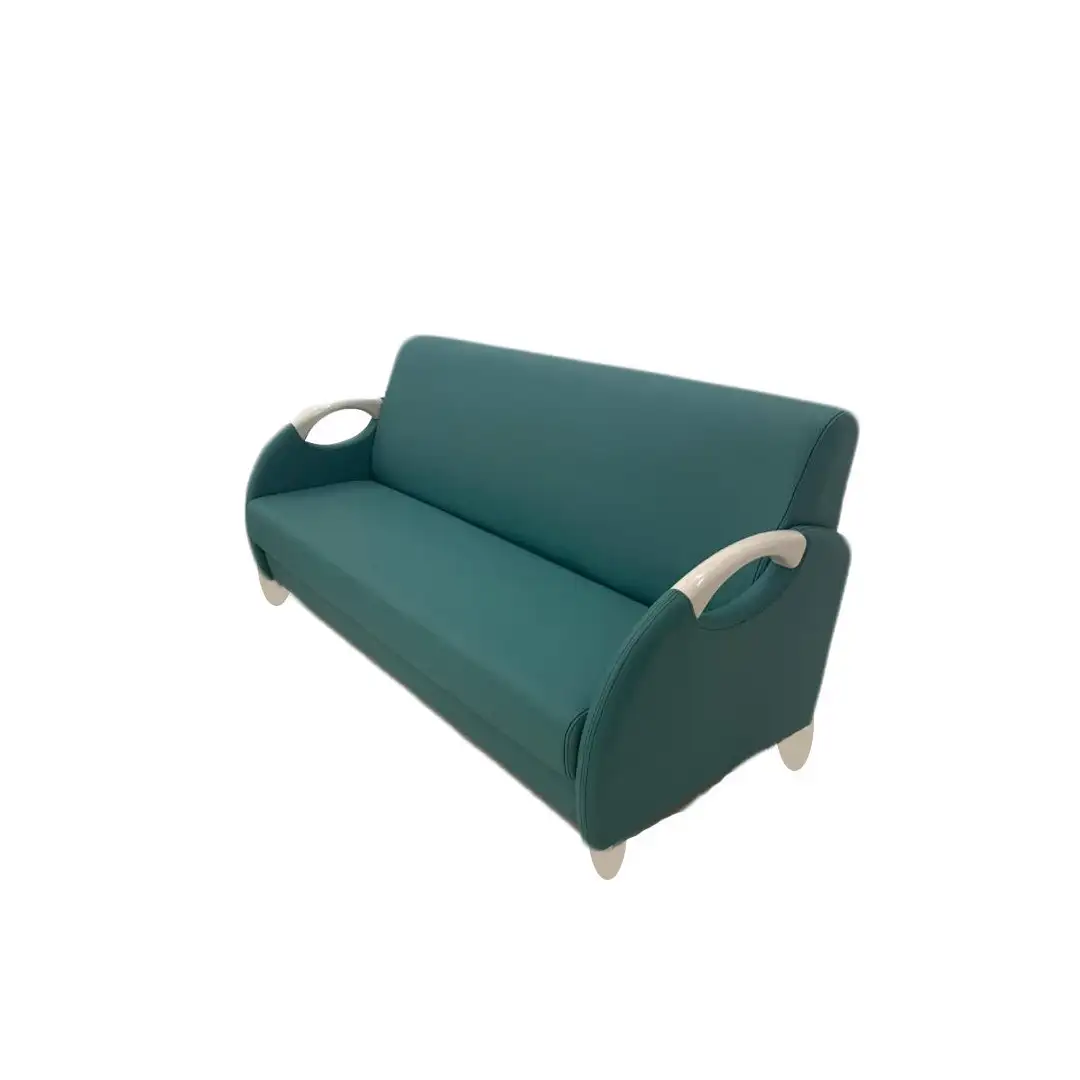 Office Reception Sofa 2-Seater Green Red Beech Wood MS-9665