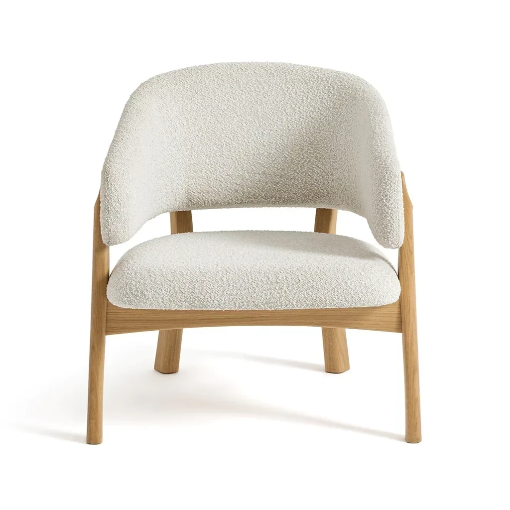 كرسي فوتيه بزراعين خشب طبيعي كونتر طبقات MS-8934