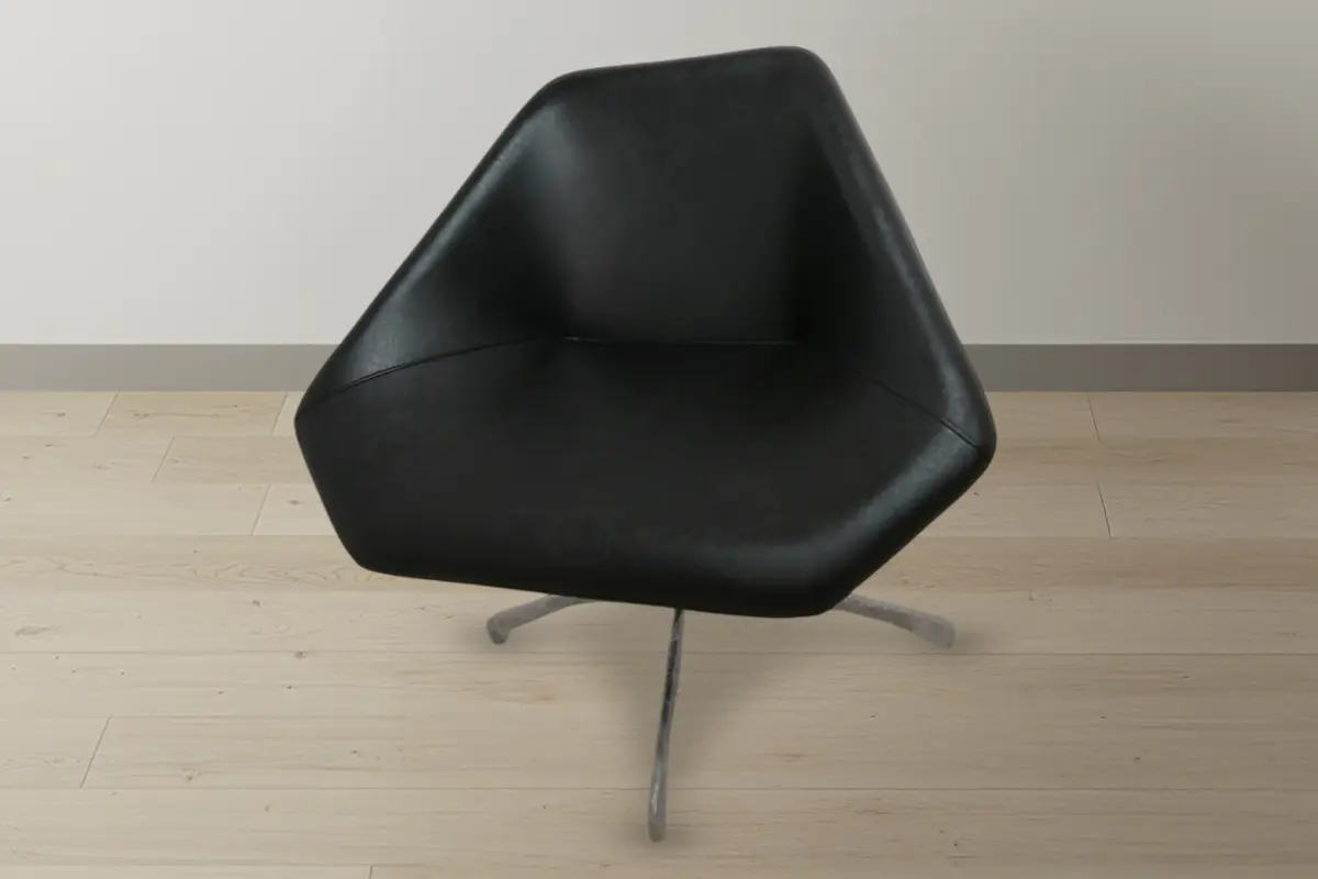 Modern Armchair Red Counter Wood with Leather MS-9852