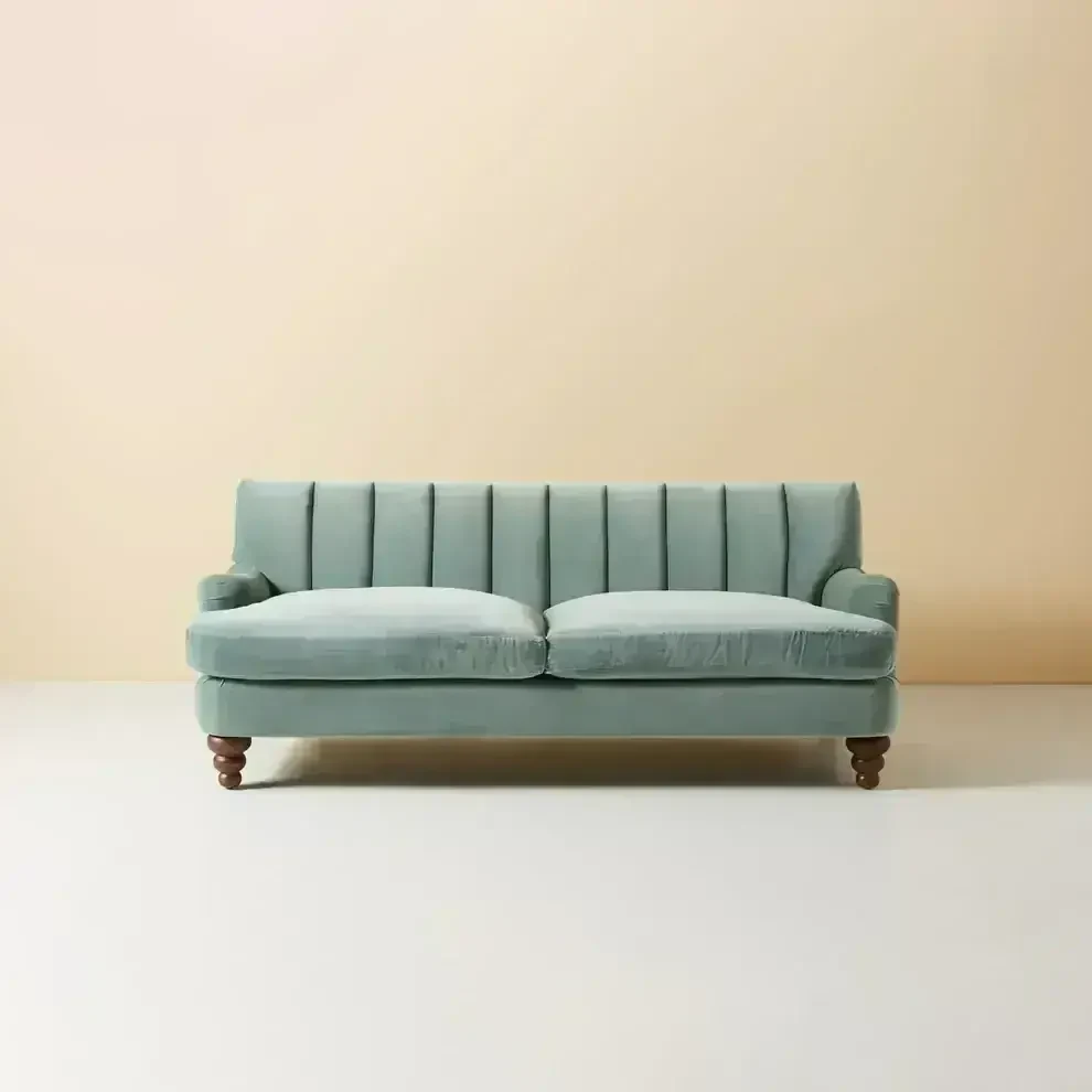 كنبة ثلاث مقاعد خشب زان أحمر و قماش كتان أو قطيفة MS-11232