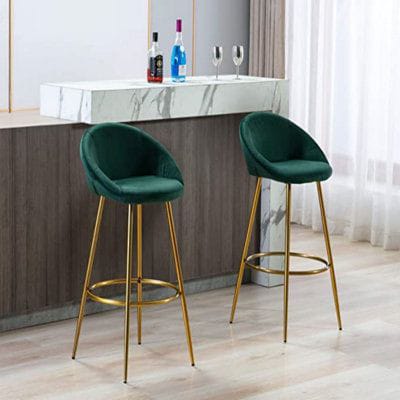 كرسي بار مودرن مصنوع من حديد دهان الكتروستاتيك وجلد أو قماش عالي الجودة MS-13339