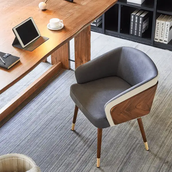 كرسي سفرة خشب زان أحمر وقماش MS-11062