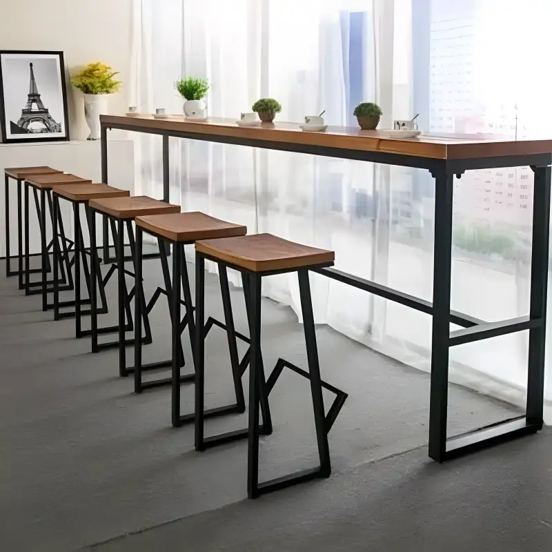 ترابيزة سفرة حديد دهان الكتروستاتيك و خشب كونتر MS-11786