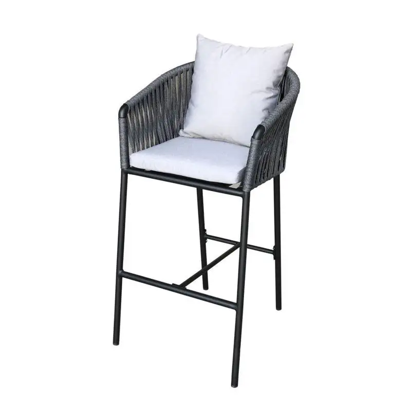 Outdoor bar chair made of iron and ropes MS-10390